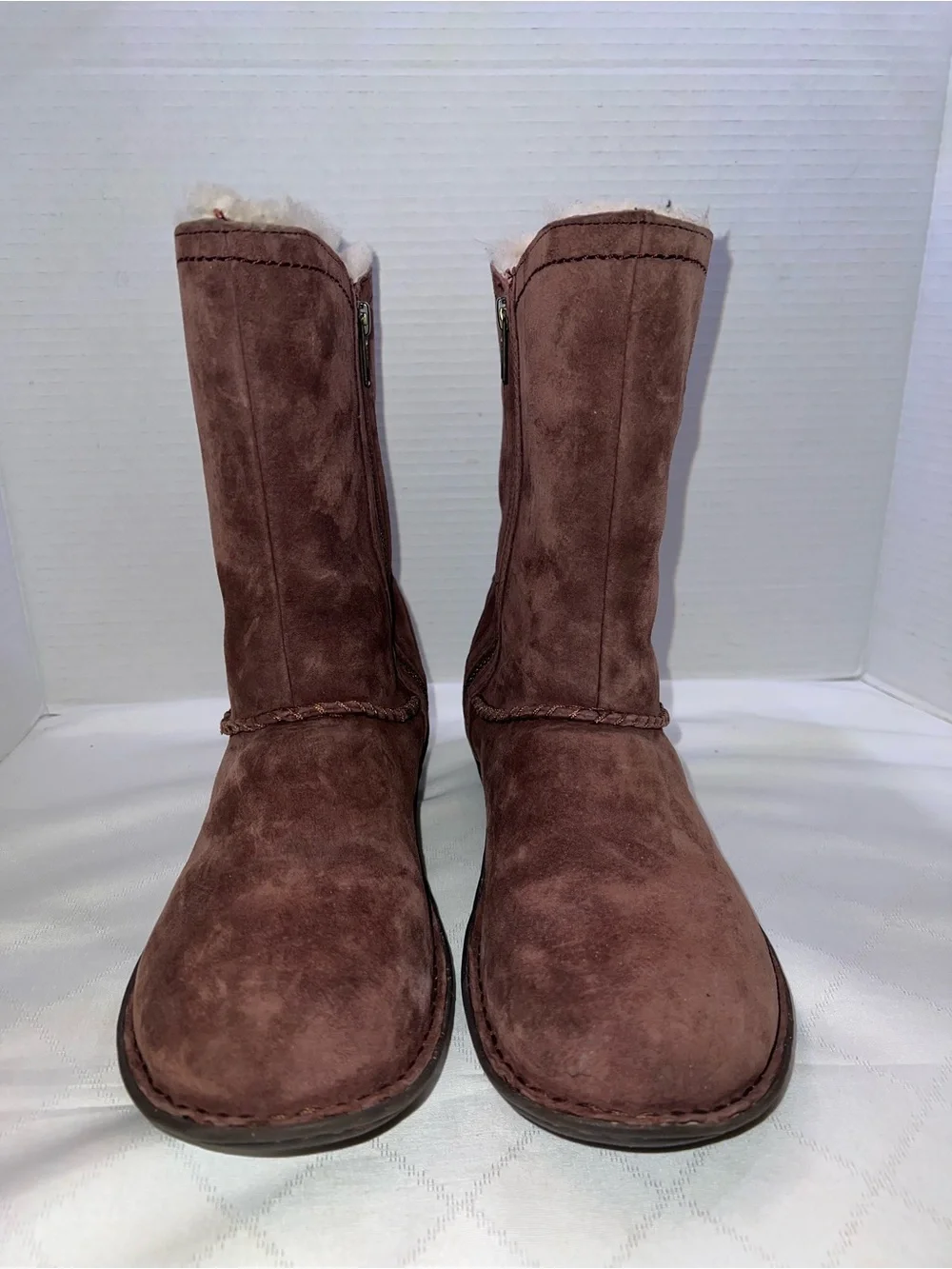 🔥🔥🔥 UGG Boots Womens Kimbra Brown Suede Sheepskin Mid Calf 1004742 Size 10